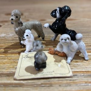 5 Vintage Collectable Poodle Dogs